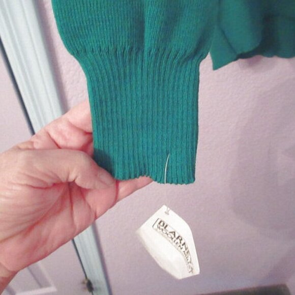 Vtg Blarney Woolen Mills Sweater Size XL Ireland Shamrock Kelly Green Knit NWT - Picture 7 of 10